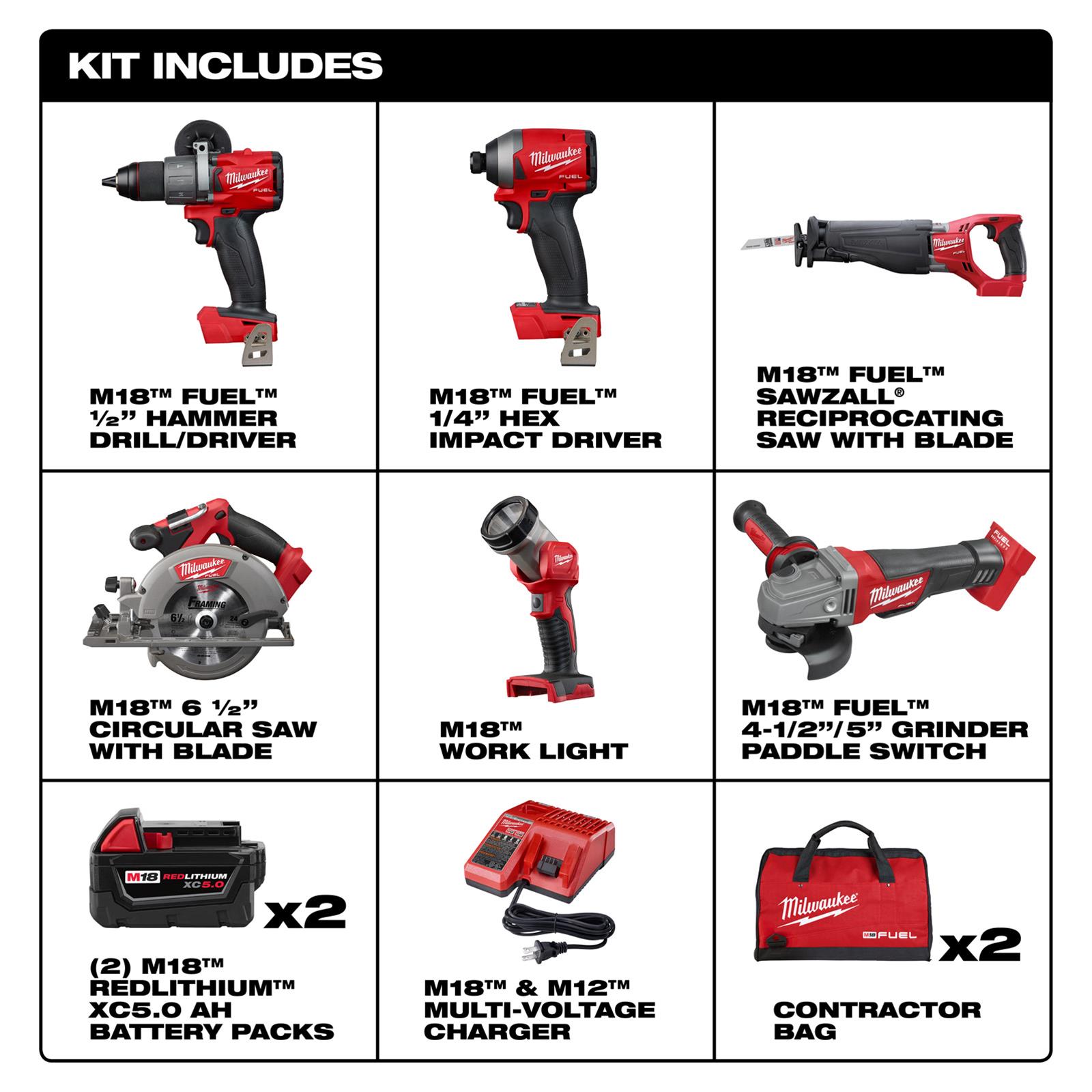 Milwaukee Tool 2997-27 Milwaukee M18 FUEL 7-Tool Combo Kits | Summit Racing