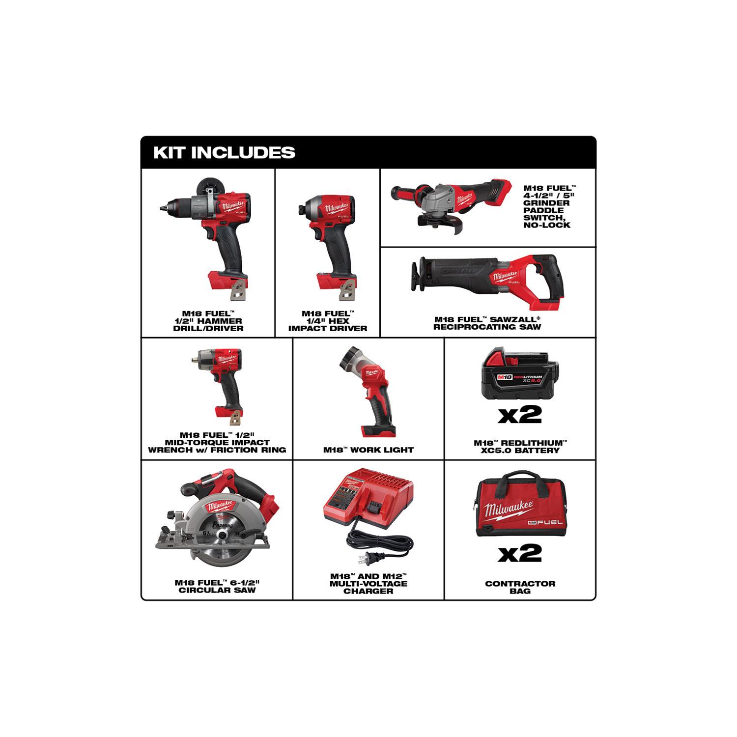 Milwaukee Tool 299827 Milwaukee M18 FUEL 7Tool Combo Kits Summit Racing