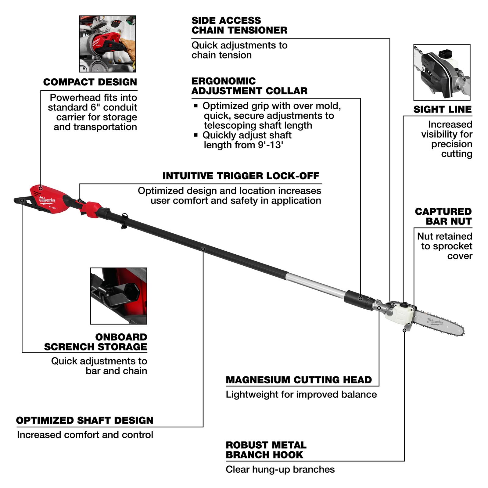 Milwaukee Tool 3013-20 Milwaukee M18 FUEL 10 in. Pole Saws