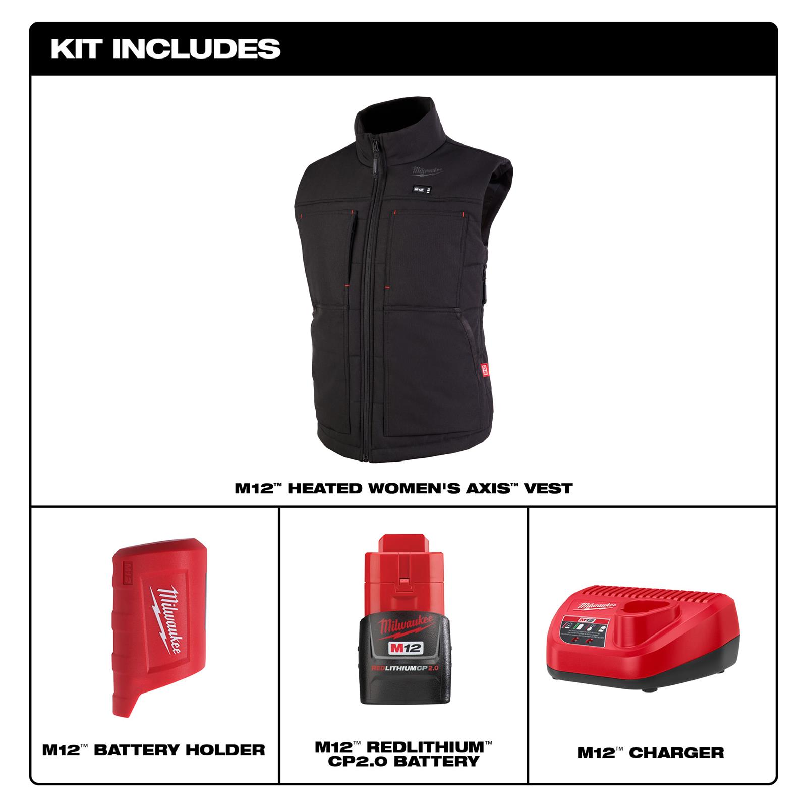 Milwaukee Tool 334B-212X Milwaukee M12 Women's Heated AXIS Vests