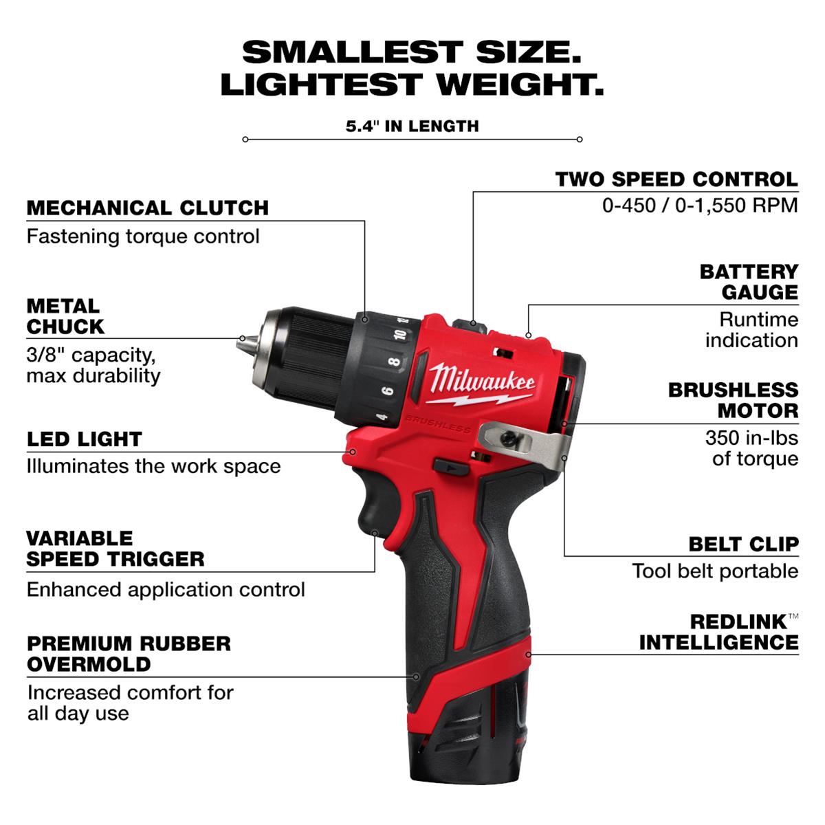 Milwaukee Tool 3401-22 Milwaukee M12 Cordless 3/8 in. Drill