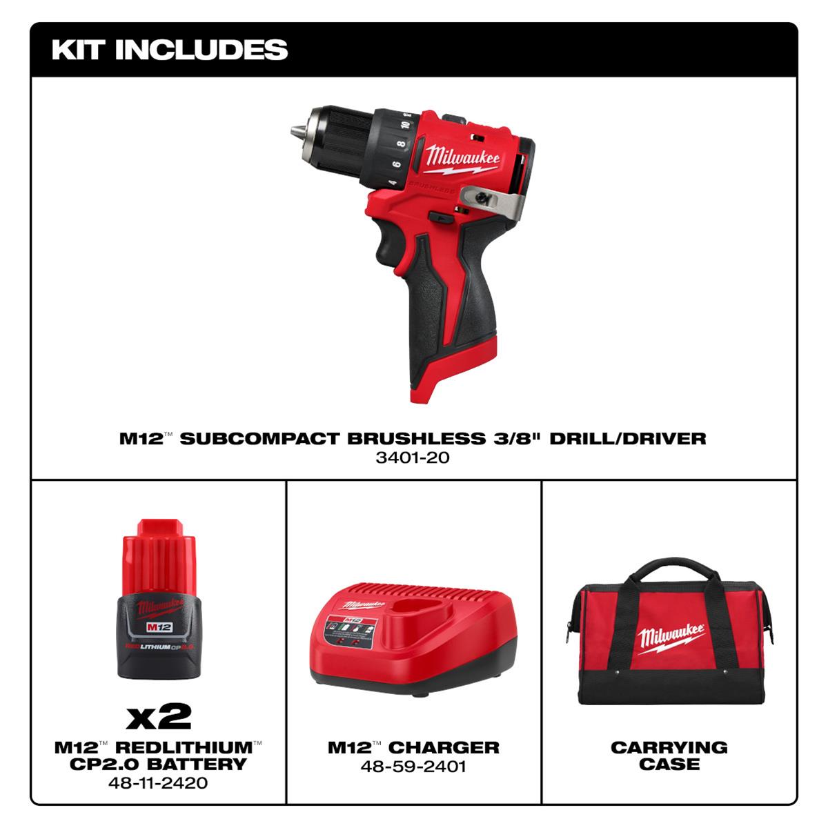 Milwaukee Tool 3401-22 Milwaukee M12 Cordless 3/8 in. Drill