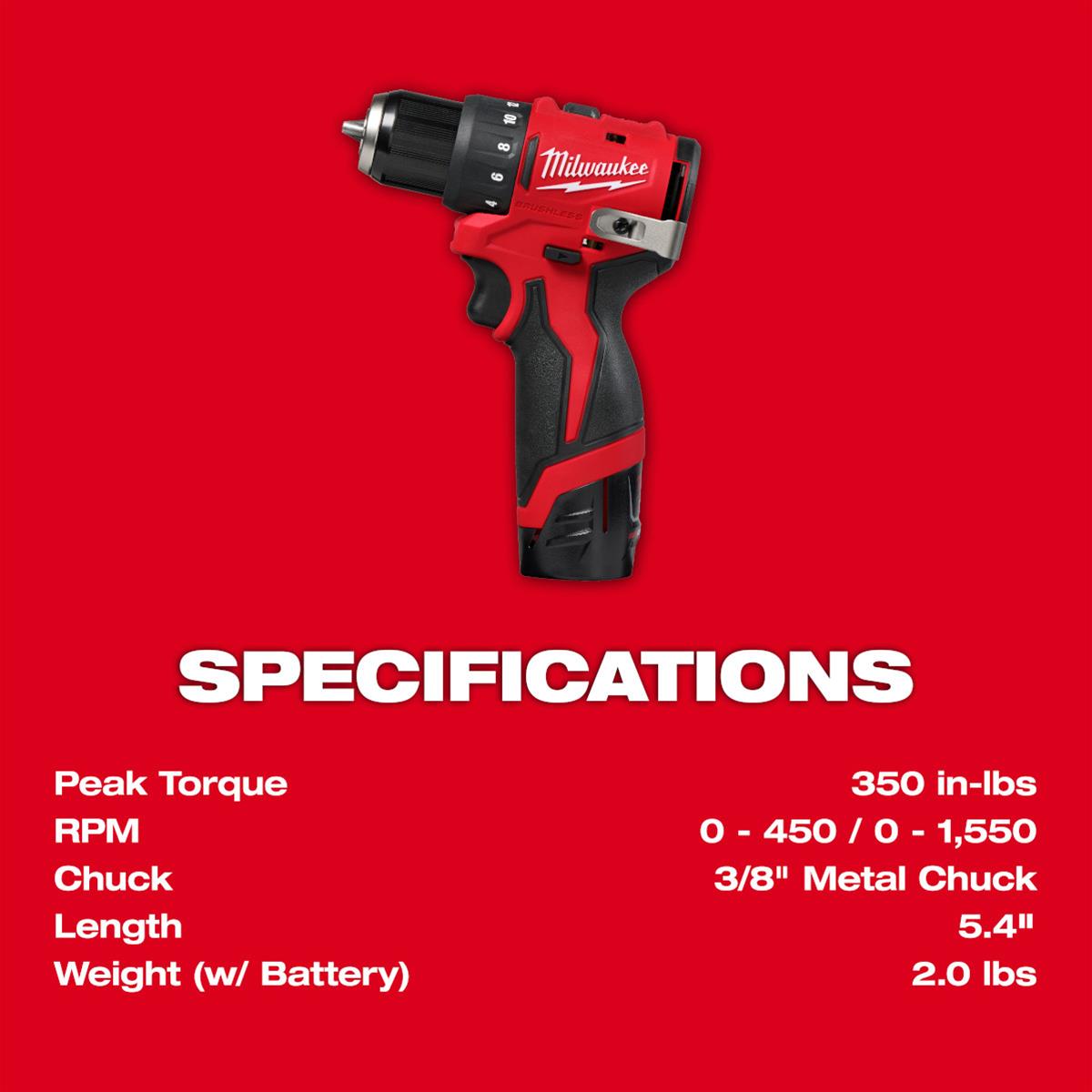 Milwaukee Tool 3401-22 Milwaukee M12 Cordless 3/8 in. Drill