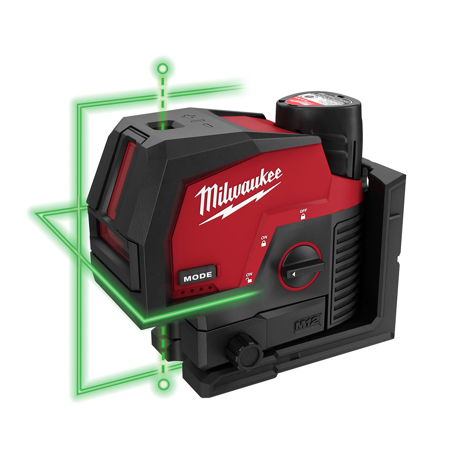 Milwaukee Tool 3622-21 Milwaukee M12 Green Cross Line and Plumb Point