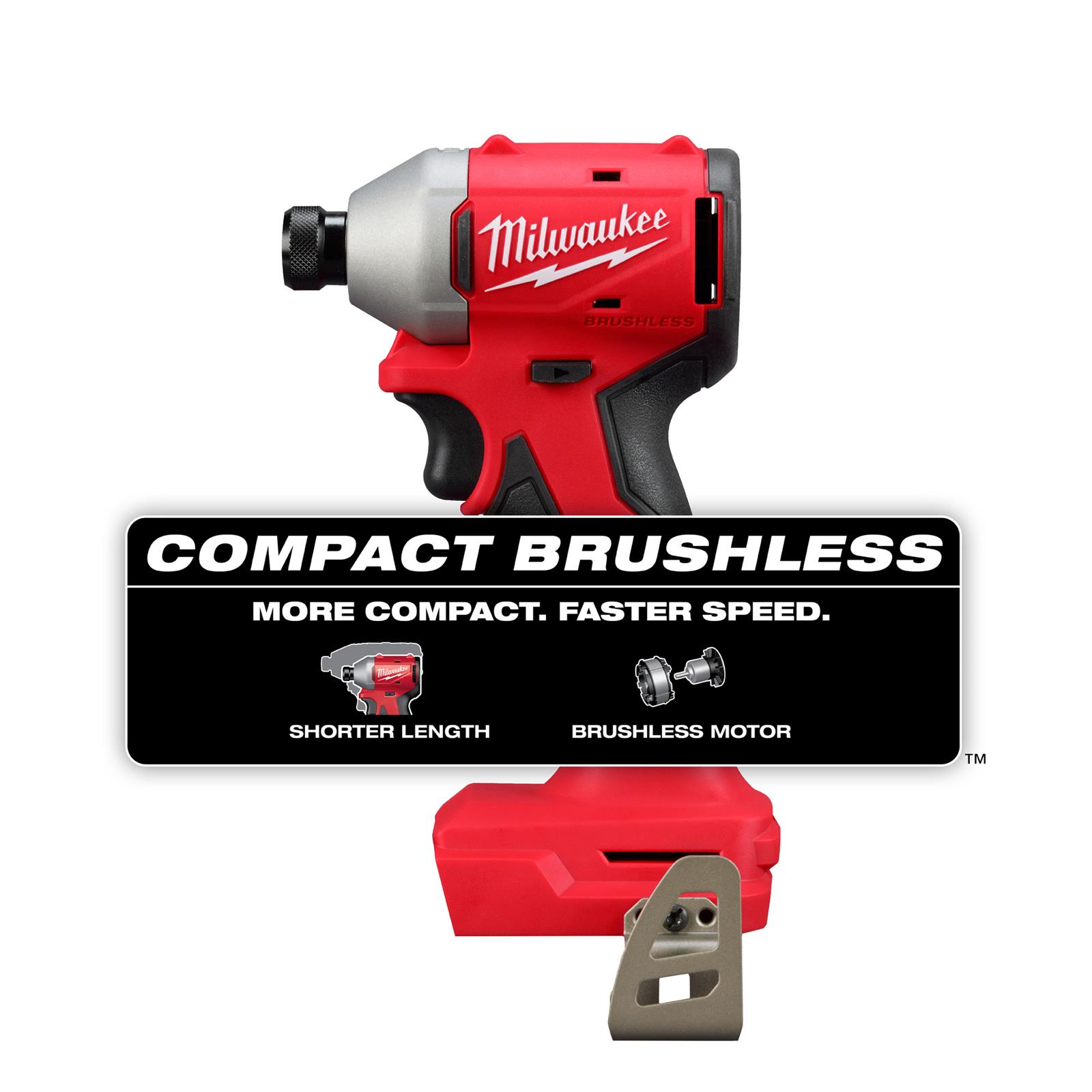 Milwaukee Tool 365020 Milwaukee M18 Compact Brushless 1/4 in. Hex Impact Drivers Summit Racing