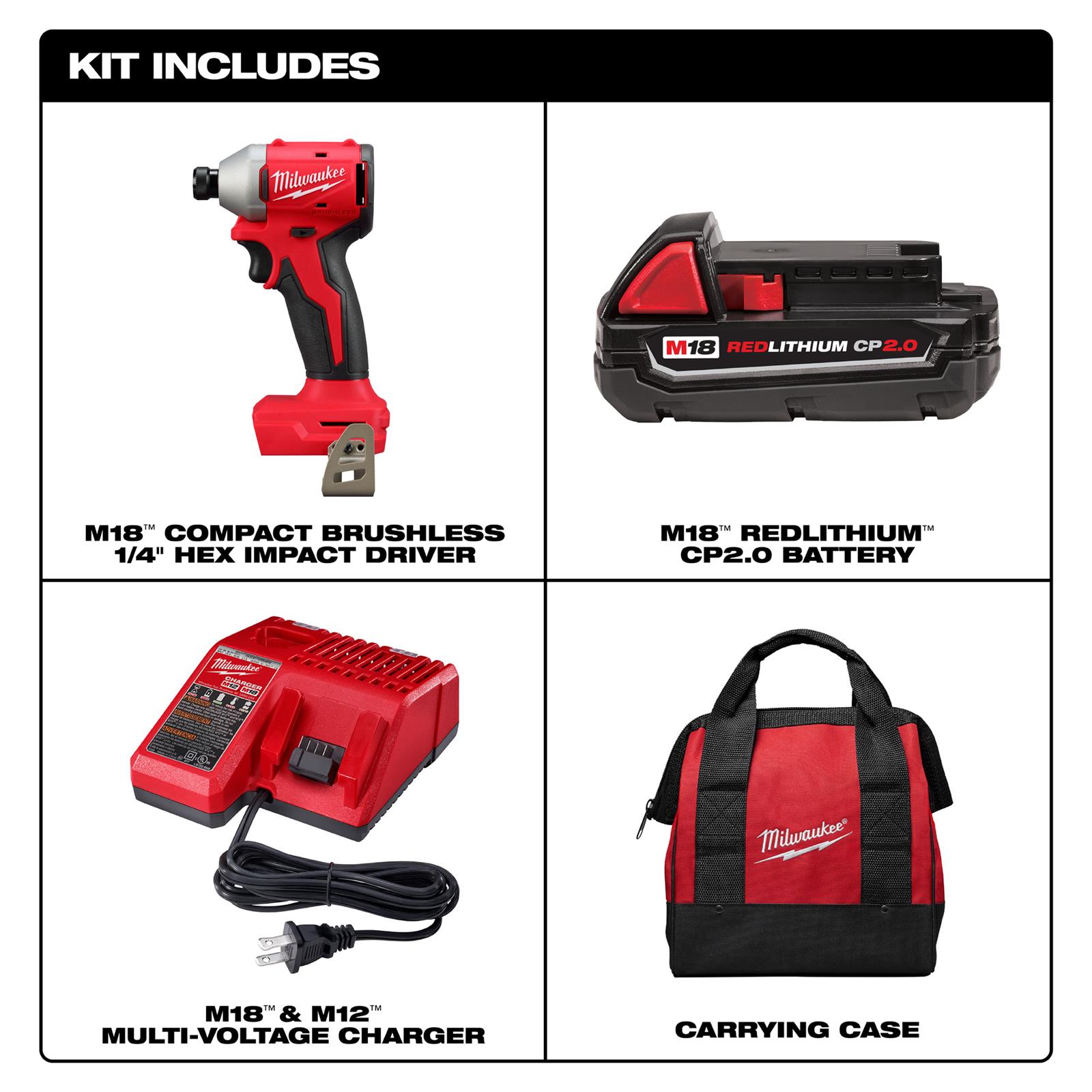 Milwaukee Tool 3650-21P Milwaukee M18 2-Speed 1/4 in. Hex Impact