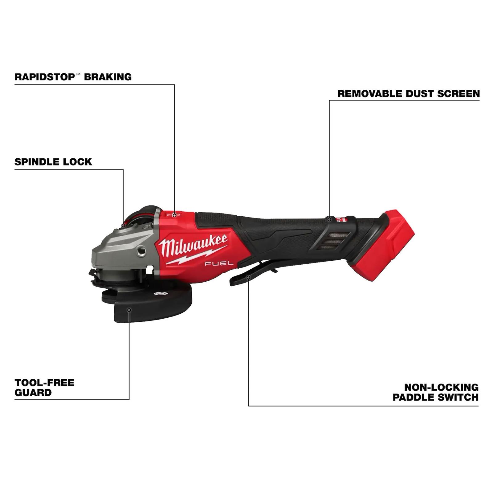 Milwaukee Tool 3670-20 Milwaukee M18 FUEL Braking Grinders with