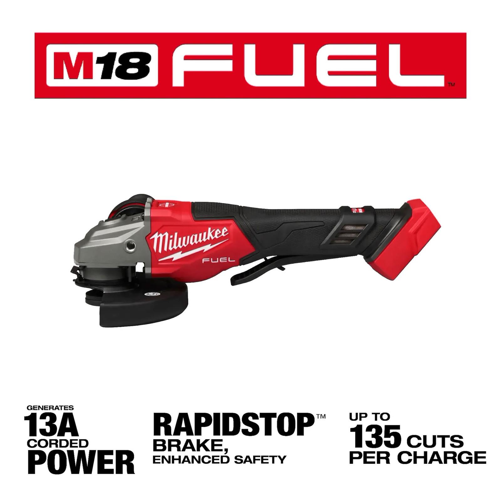Milwaukee Tool 3670-20 Milwaukee M18 FUEL Braking Grinders with