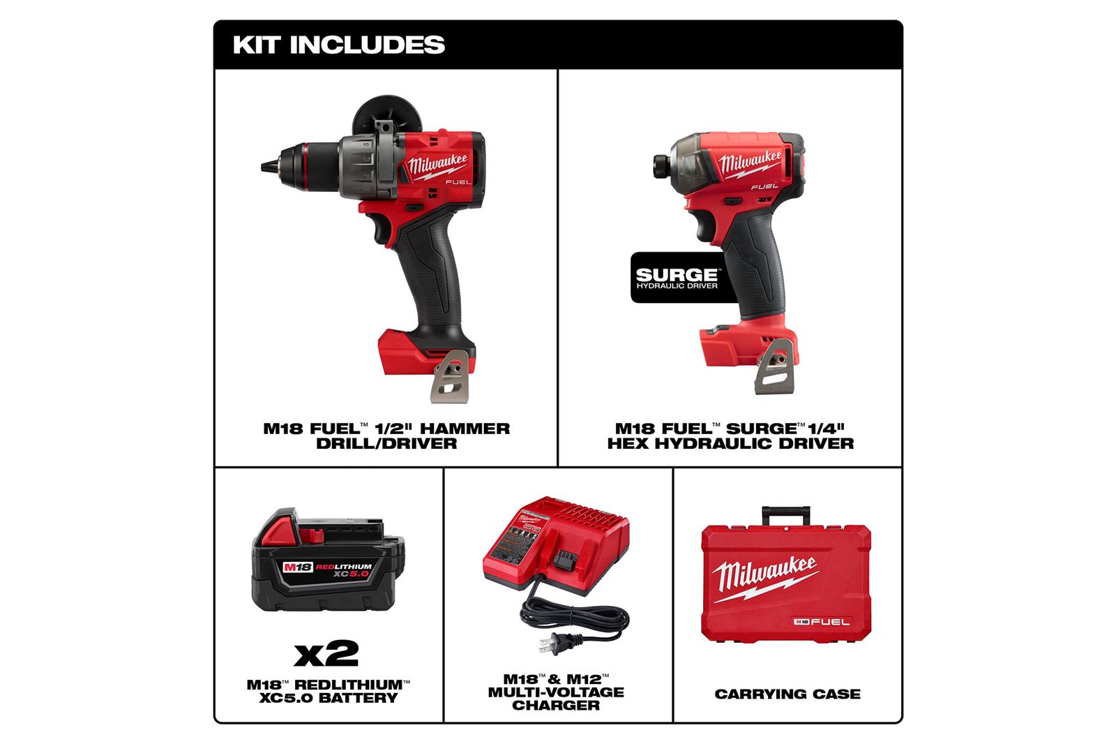 Milwaukee Tool 369922 Milwaukee M18 Cordless LithiumIon 2Tool Combo