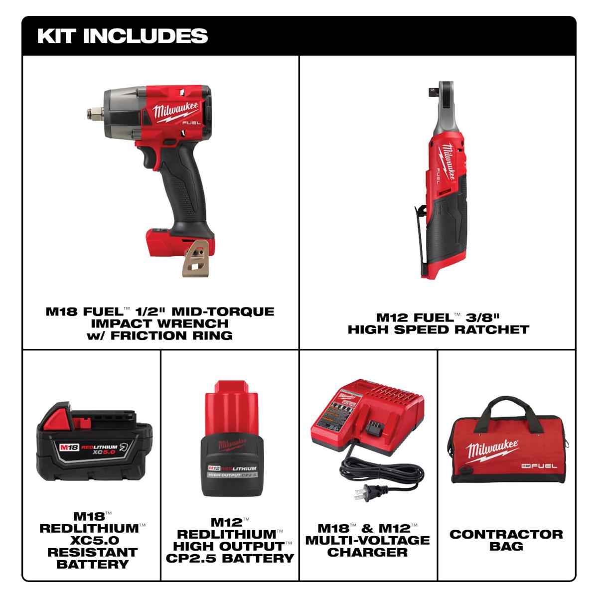 Milwaukee Tool 3890-22 Milwaukee M18 FUEL and M12 FUEL 3-Tool