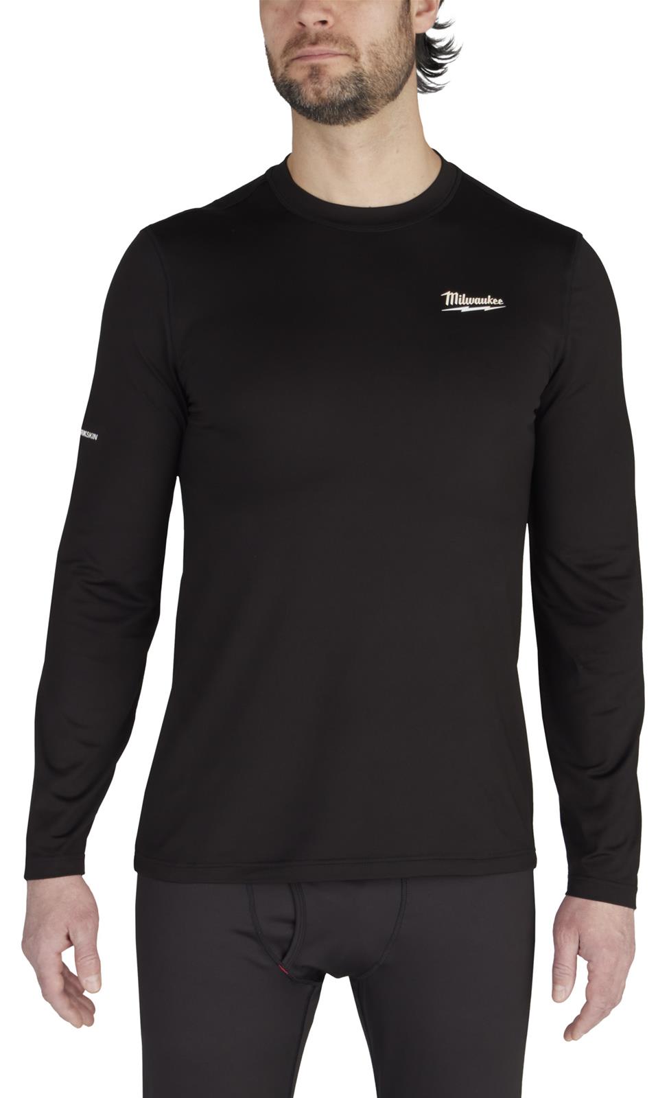 Sous-couche Milwaukee 403B-M WORKSKIN – Homme, Manches Longues, Noir, Taille M, Col Rond