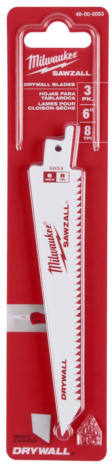 Milwaukee Tool 48-00-5053 Milwaukee 6 in. 8TPI Drywall SAWZALL