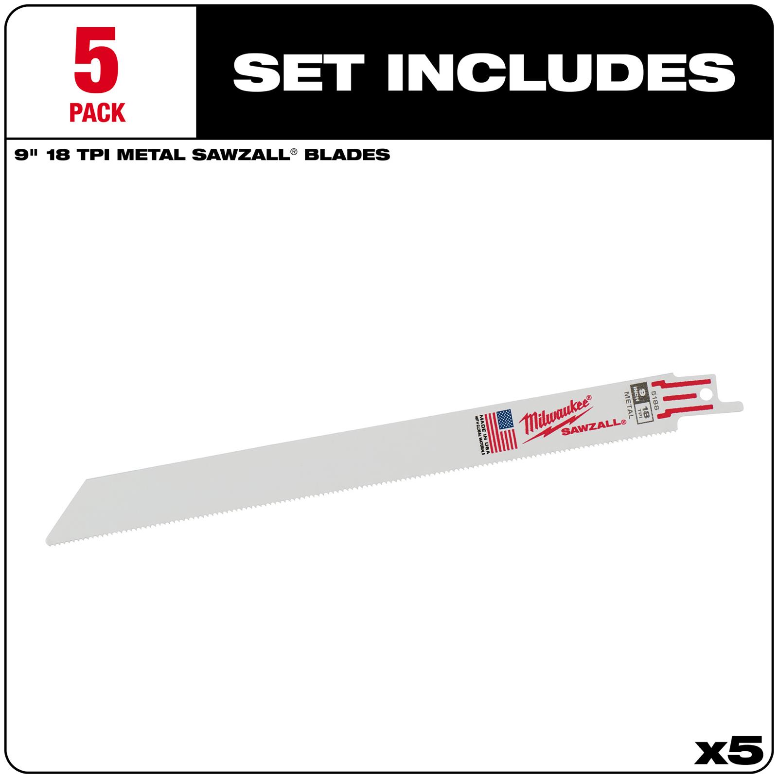 Milwaukee Tool 48-00-5188 Milwaukee SAWZALL Standard Metal Blades