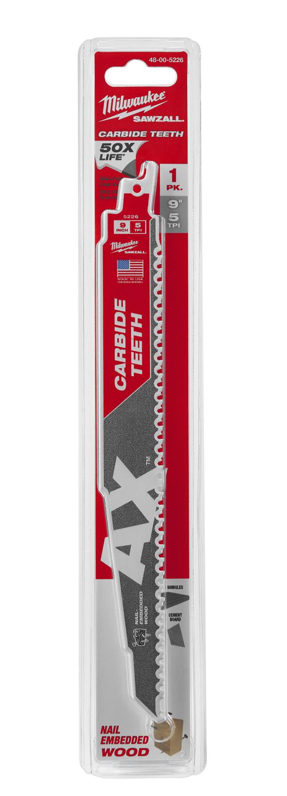 Milwaukee Tool 48-00-5226 Milwaukee SAWZALL AX Carbide Teeth Wood