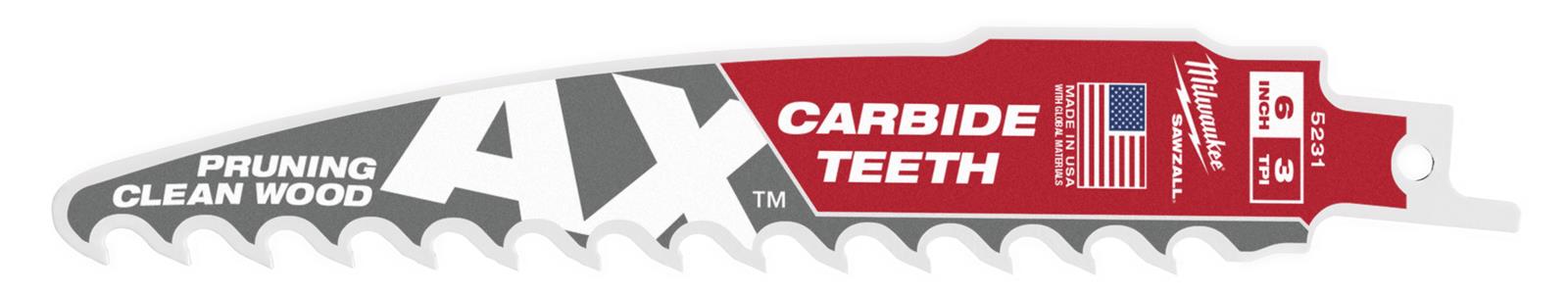 Milwaukee Tool 48-00-5231 Milwaukee SAWZALL AX Carbide Teeth Wood