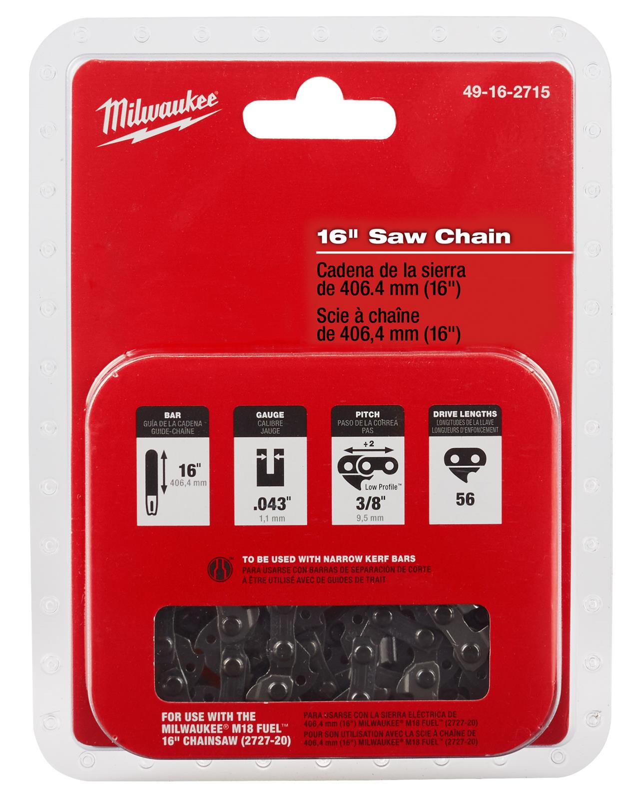 Milwaukee Tool 49162715 Milwaukee Chain Saw Chains Summit Racing