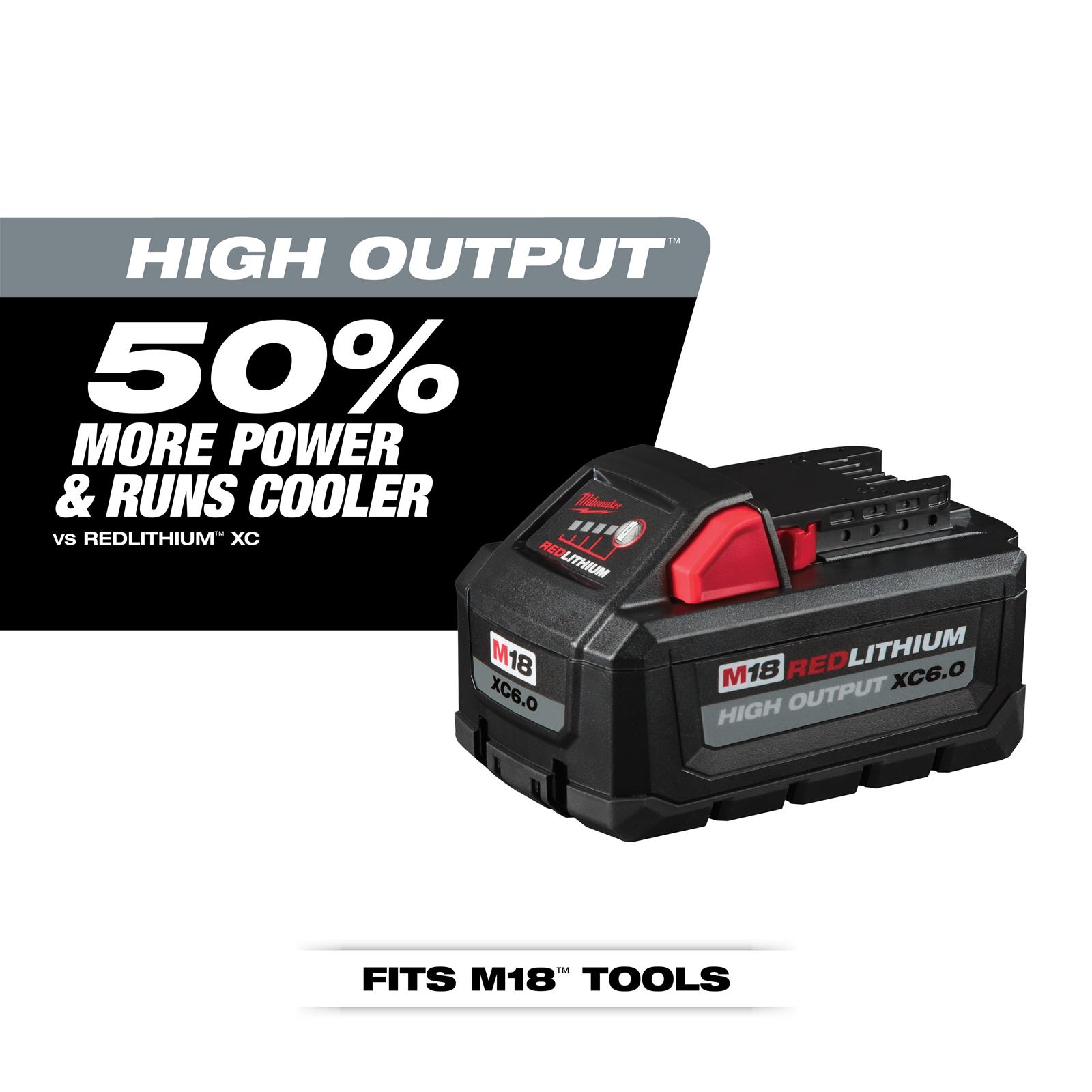 Milwaukee tool 48 11 1865 milwaukee m18 redlithium high output xc6 0