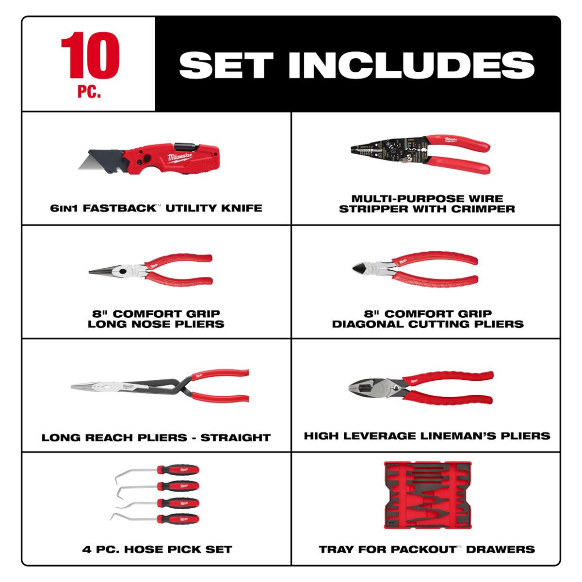 Milwaukee Tool 48-22-0159 Milwaukee 10-Piece Pliers and Pick Sets