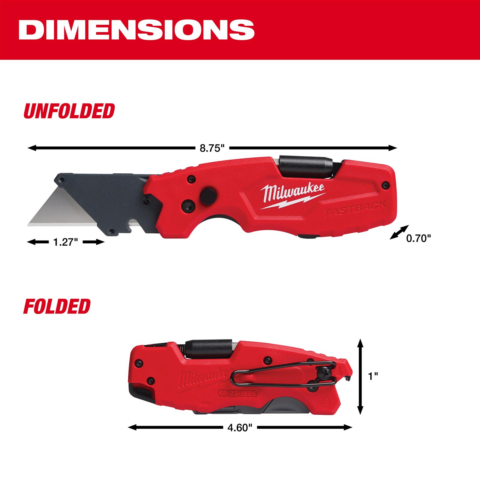 Milwaukee Tool 48-22-1505 Milwaukee FASTBACK 6-in-1 Folding Knives
