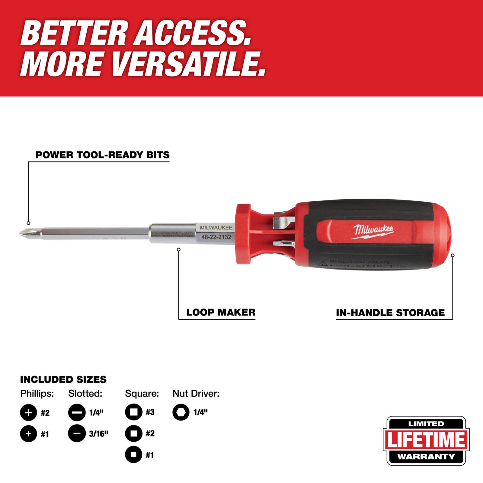 Milwaukee Tool 48-22-2132 Milwaukee 9-in-1 Square Drive Multi-Bit