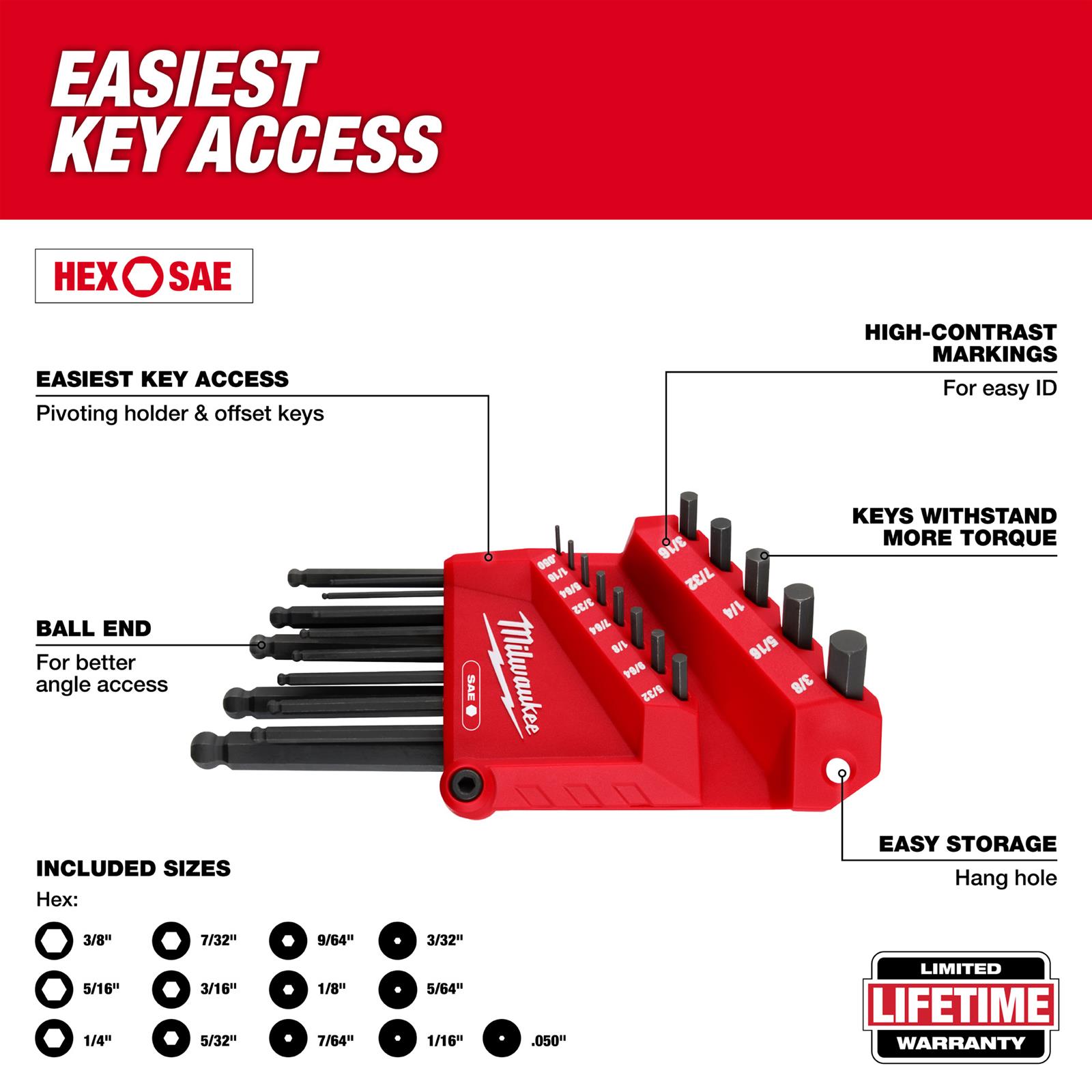 Milwaukee Tool 48-22-2187 Milwaukee L-Style Hex Key Sets | Summit
