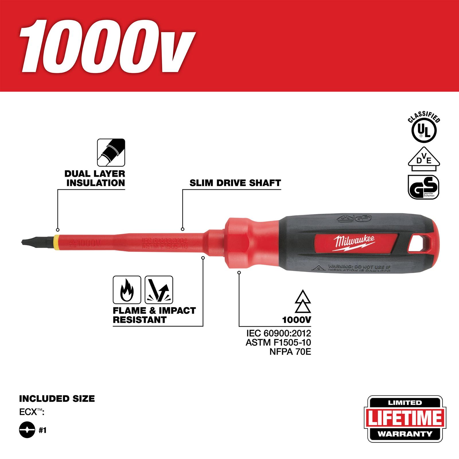 Milwaukee Tool 48-22-2241 Milwaukee 1000 V Insulated Screwdrivers