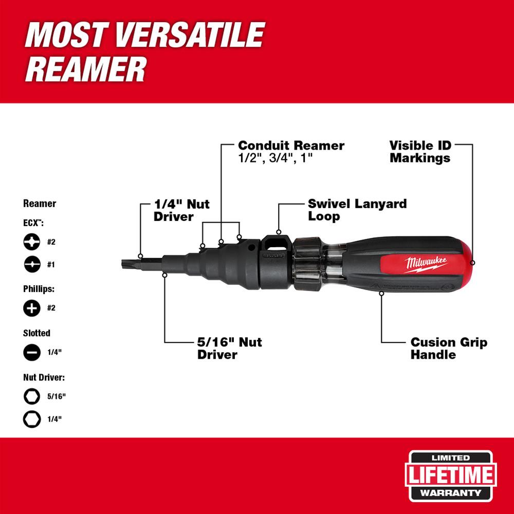 Milwaukee Tool 48222870 Milwaukee 7in1 Conduit Reamers Summit Racing