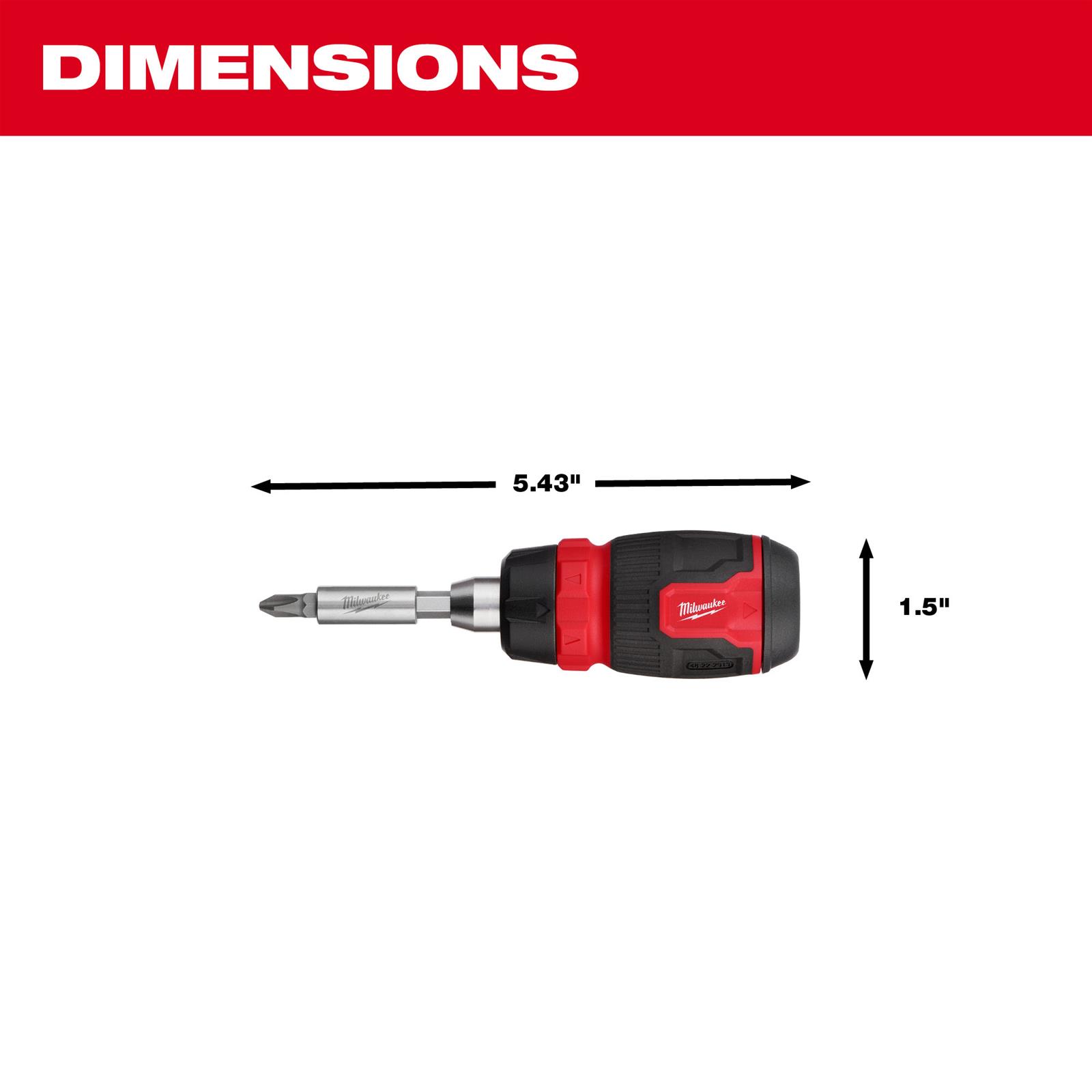 Milwaukee Tool 48222913 Milwaukee 8in1 Compact Ratcheting MultiBit