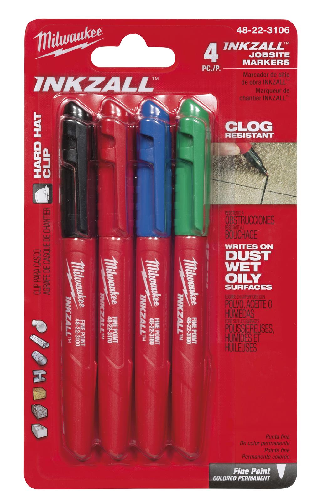 Milwaukee Milwaukee 48-22-3106 Inkzall Fine Point Colored Markers