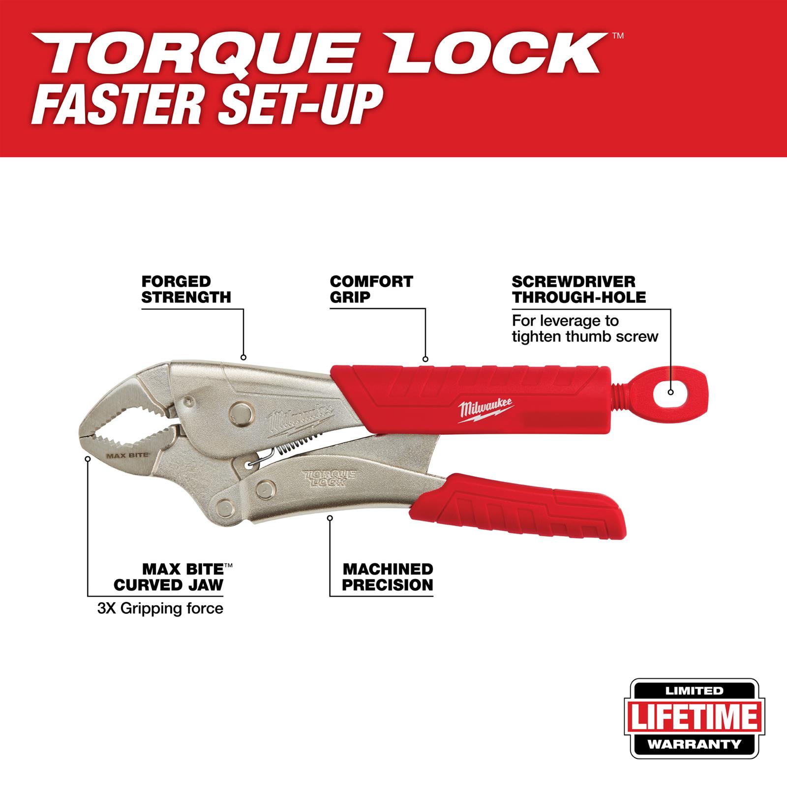Milwaukee Tool 48223702 Milwaukee TORQUE LOCK MAXBITE Curved Jaw Locking Plier Sets Summit