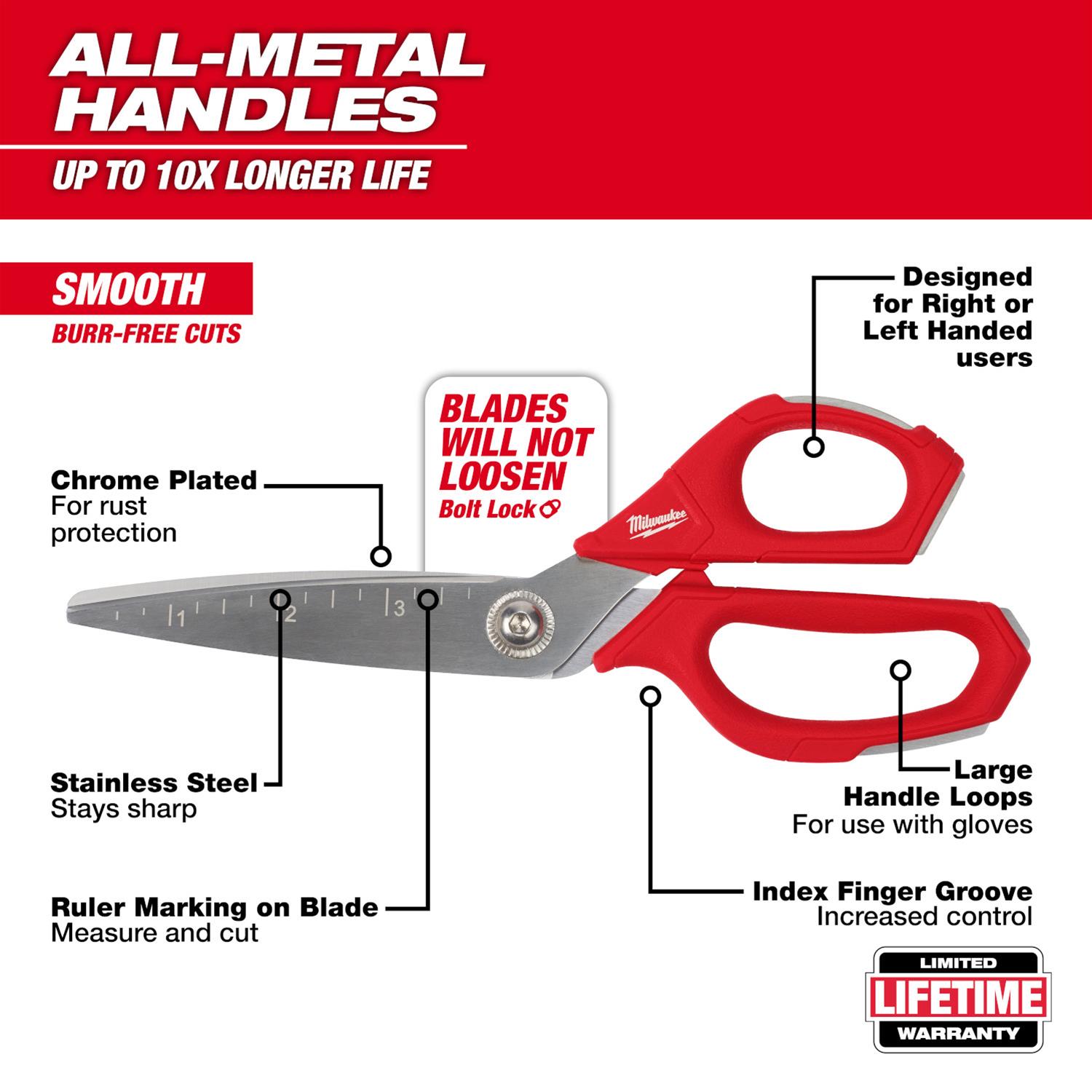 Milwaukee Tool 48-22-4046 Milwaukee Jobsite Straight Scissors