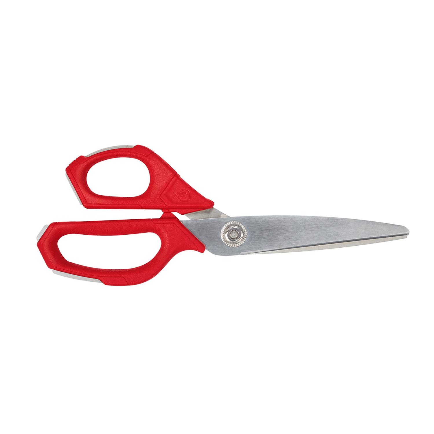 Milwaukee 48-22-4046 Jobsite Straight Scissors – 9¼ Inch Chrome Plated Metal Blade, Red Handle (1-Pack)