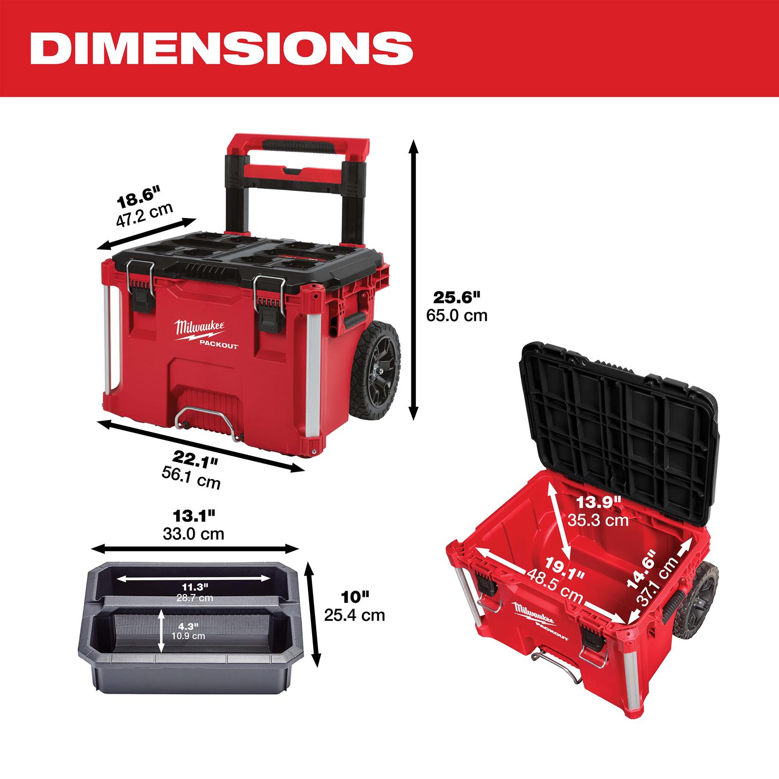 Milwaukee Tool 48 22 8426 Milwaukee PACKOUT Rolling Toolboxes Summit Racing