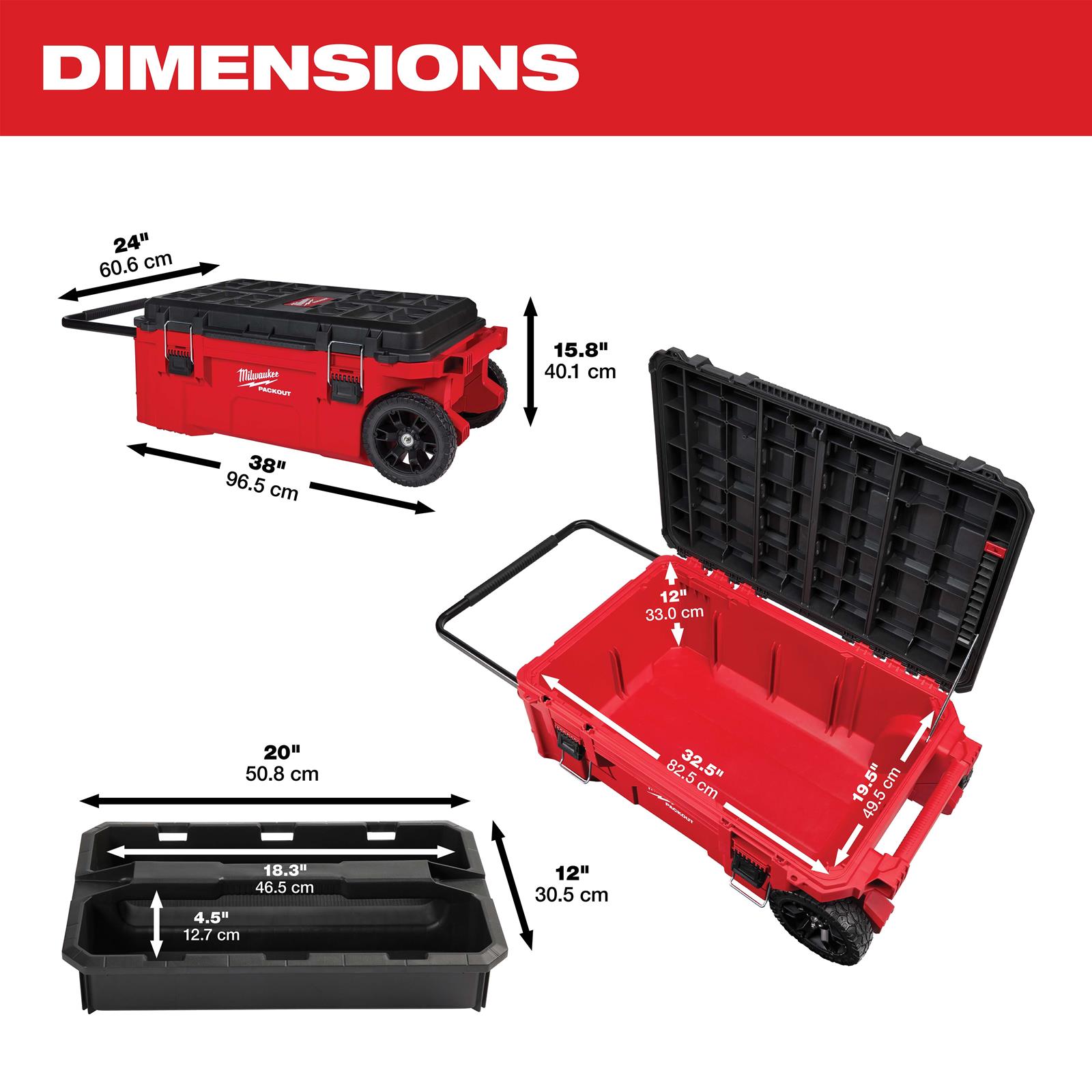 Milwaukee Tool 48228428 Milwaukee PACKOUT Rolling Tool Chests