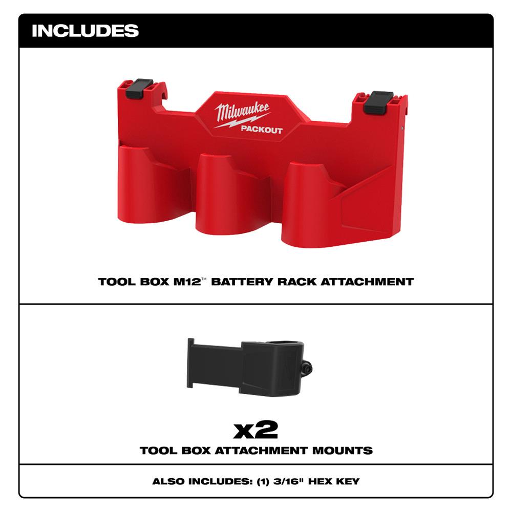 Milwaukee Tool 48-22-8604 Milwaukee PACKOUT M12 Battery Rack