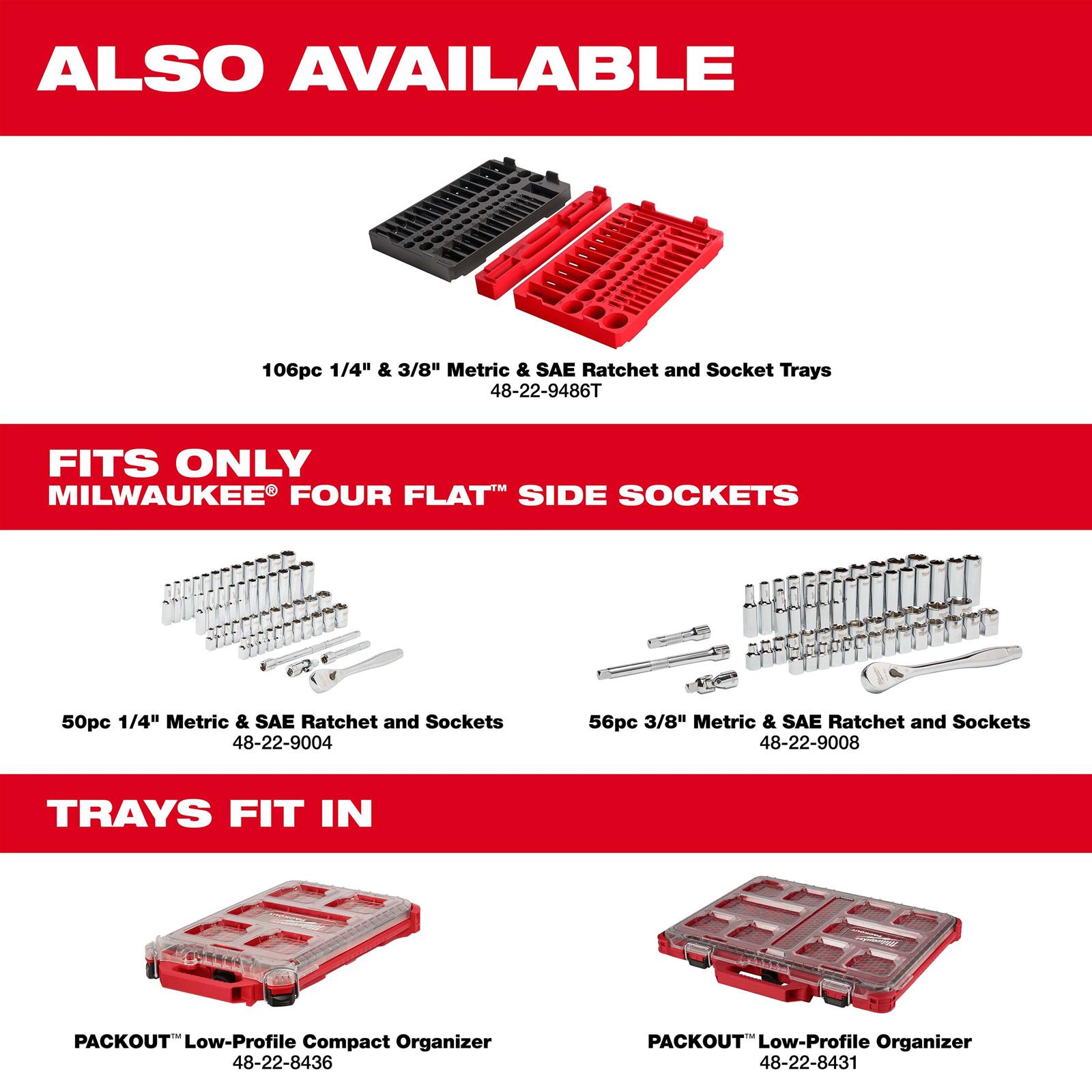 Milwaukee Tool 48-22-9004 Milwaukee 50-Piece Ratchet and Socket
