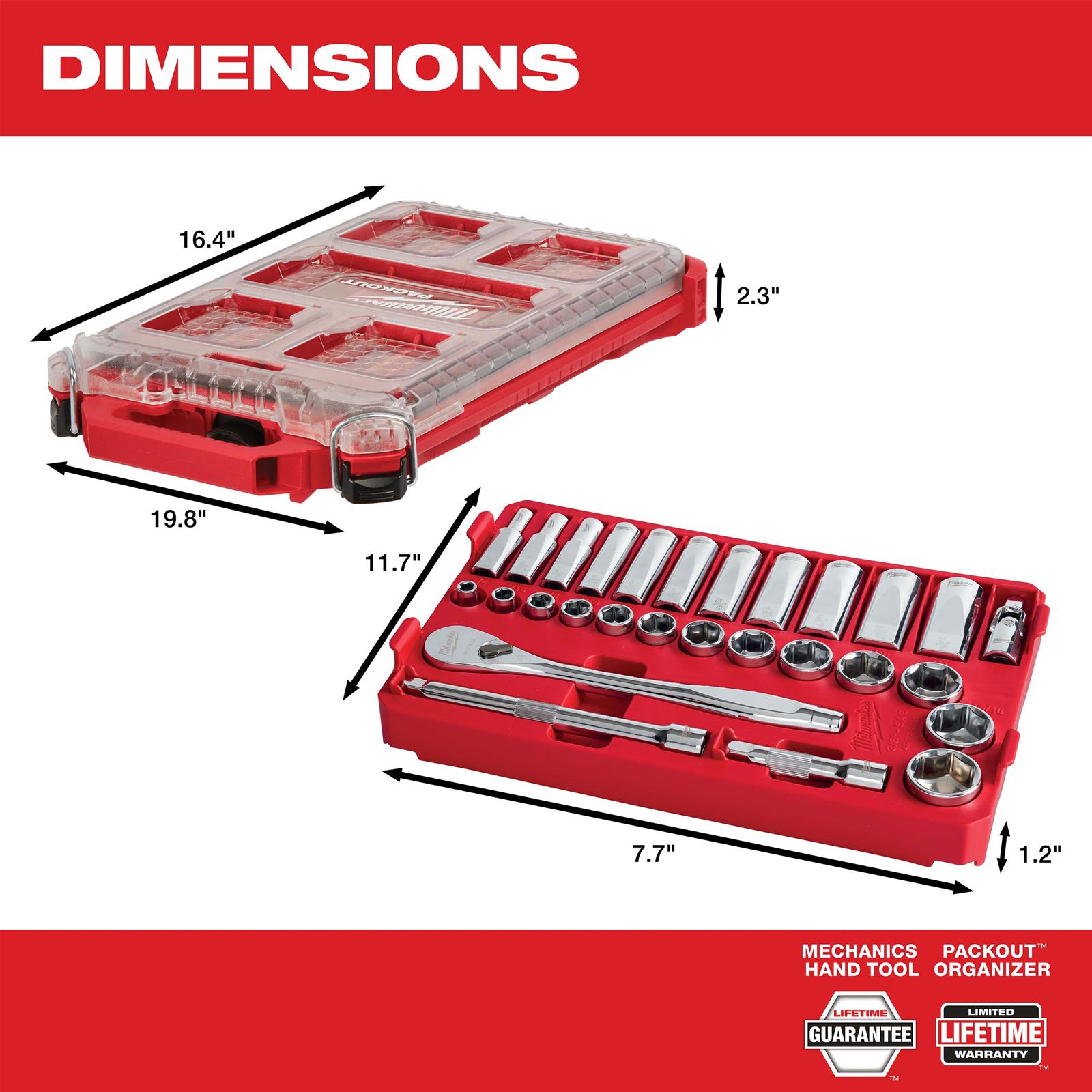 Milwaukee Tool 48-22-9481 Milwaukee 28-Piece Ratchet and Socket