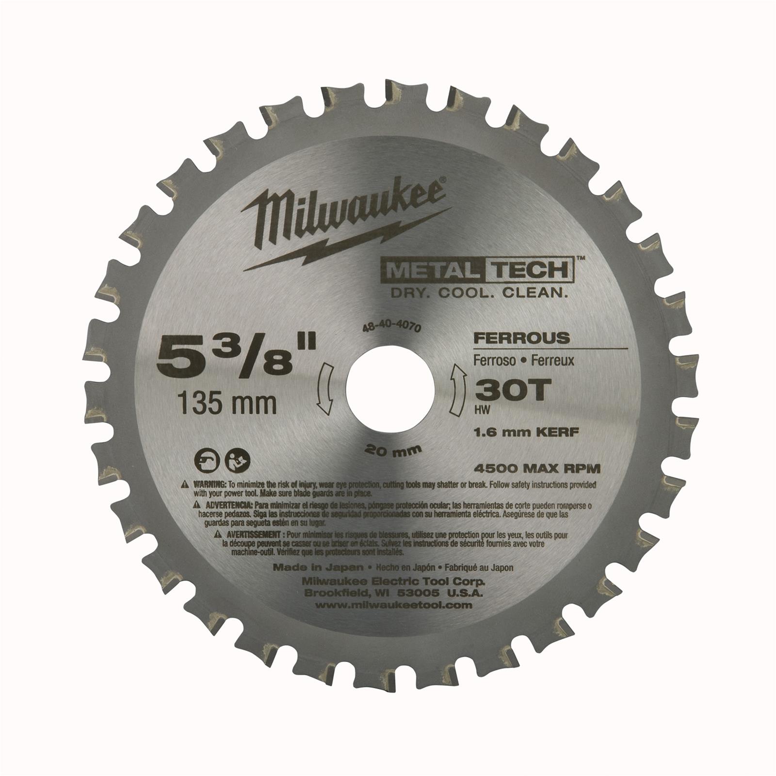 Milwaukee Tool 48404070 Milwaukee Circular Saw Metal Cutting Blades