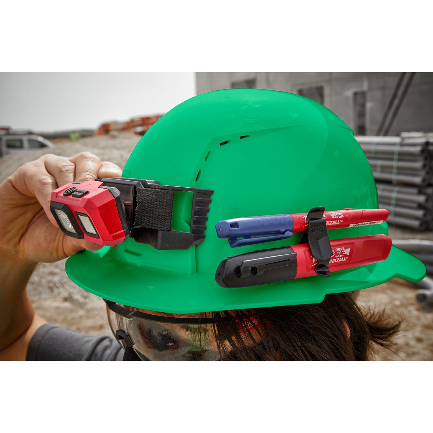 【グリーンキャップ】スモーキークォーツ スイス産 125×75×32mm Milwaukee Tool 48-73-1227 Milwaukee Full Brim Vented Hard Hats