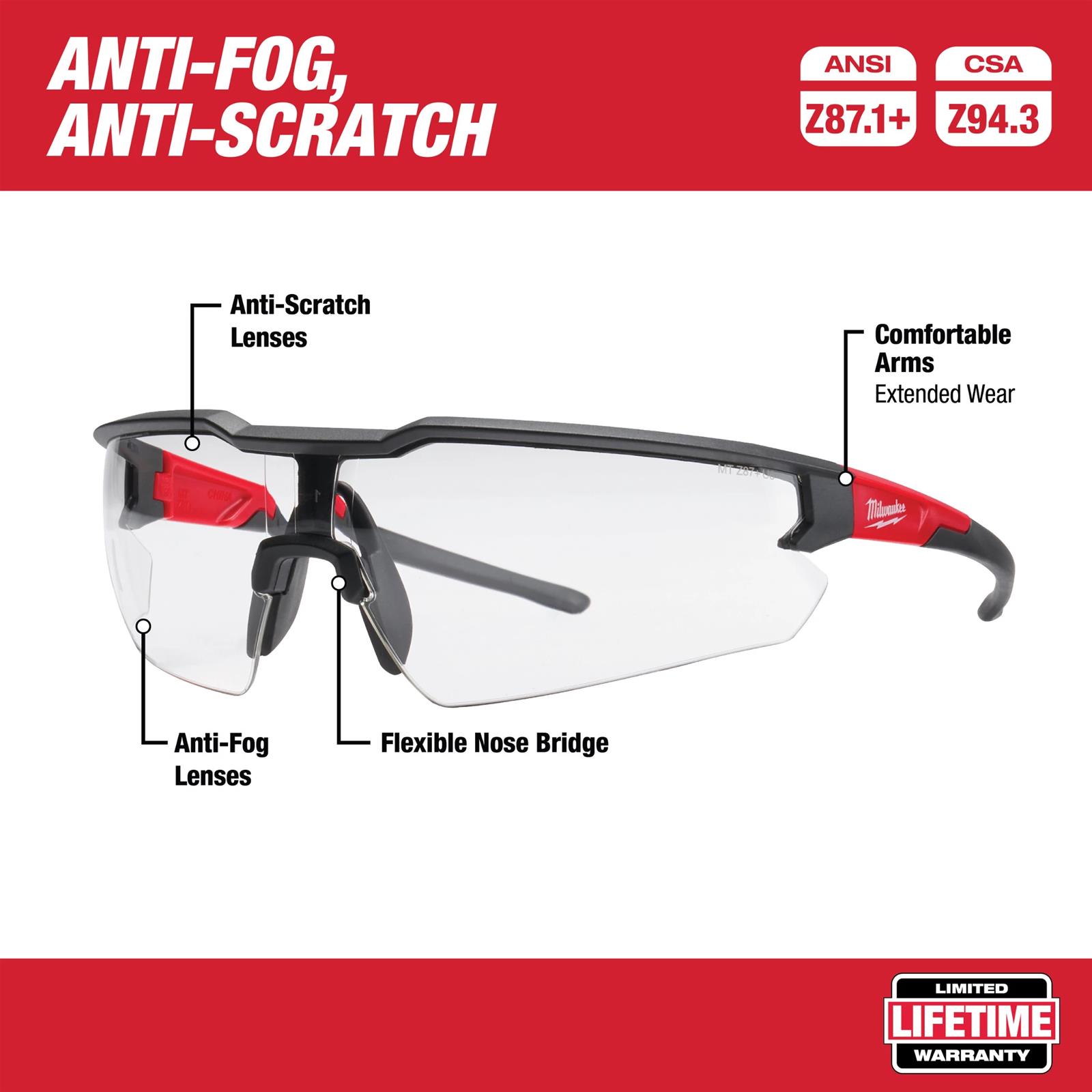 Milwaukee Tool 48-73-2000 Milwaukee Safety Glasses | Summit Racing