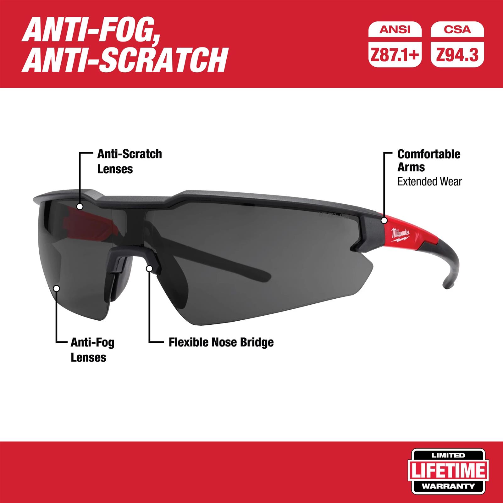 Milwaukee Tool 48-73-2006 Milwaukee Safety Glasses | Summit Racing