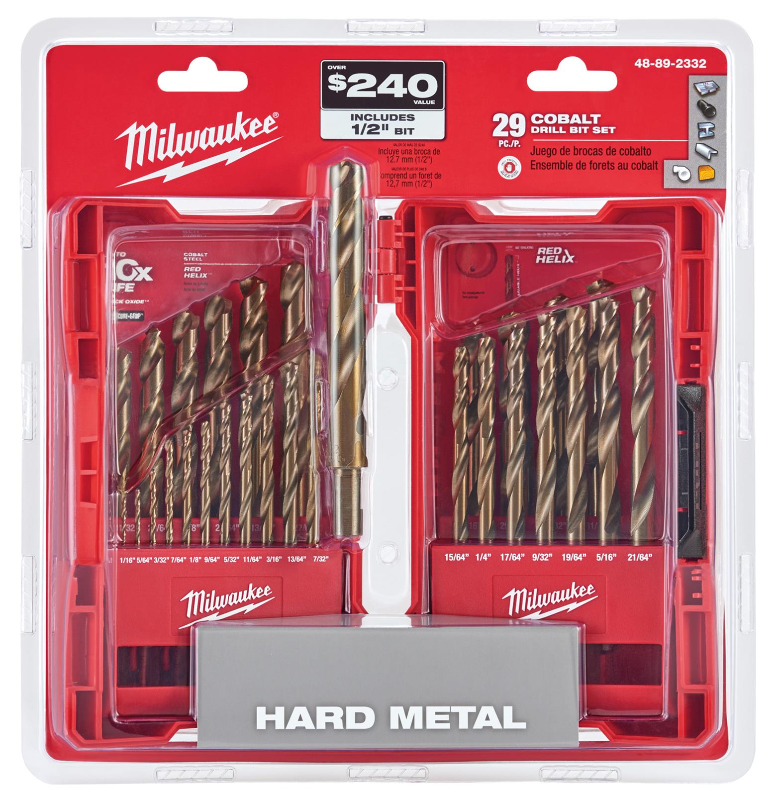 Milwaukee 48-89-2332 - 29 Piece Cobalt Red Helix Drill Bit Set