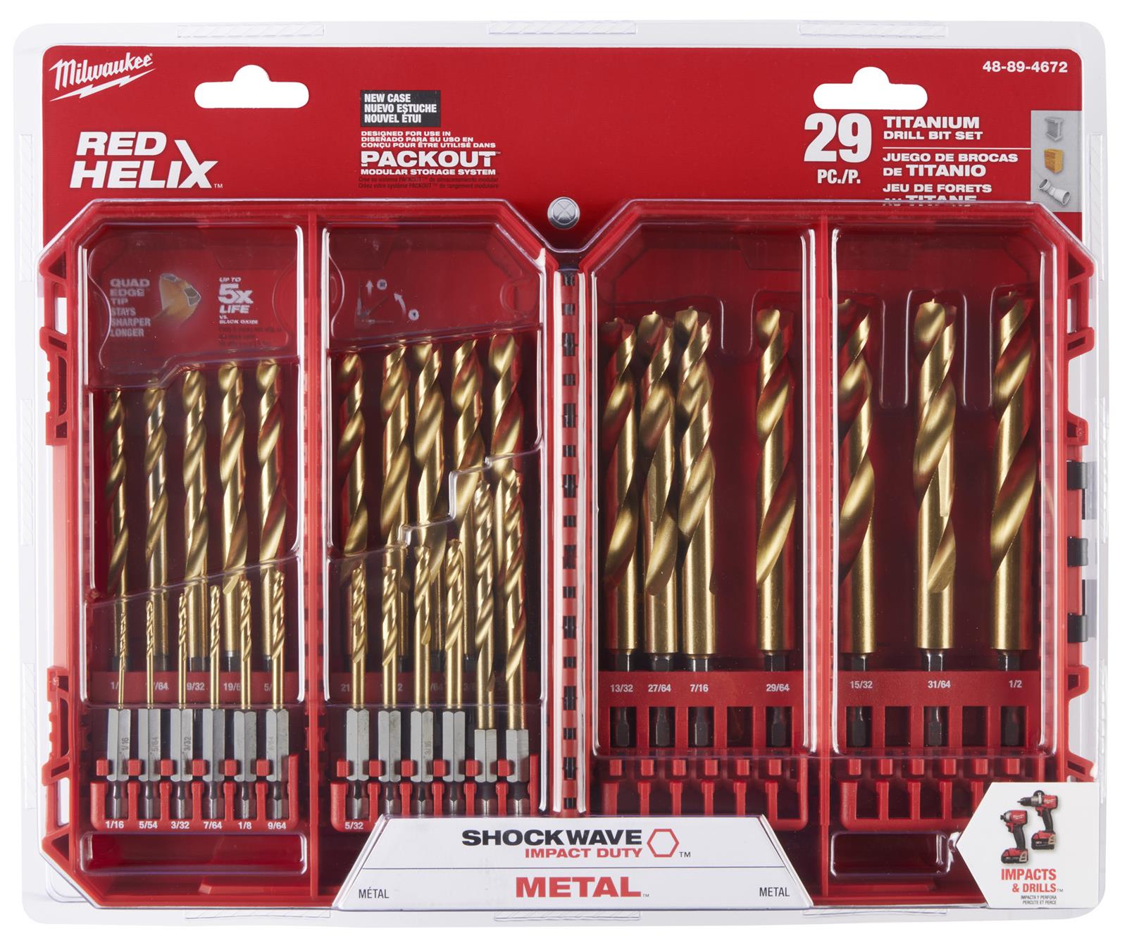 Milwaukee Tool 48-89-4672 Milwaukee SHOCKWAVE RED HELIX Titanium