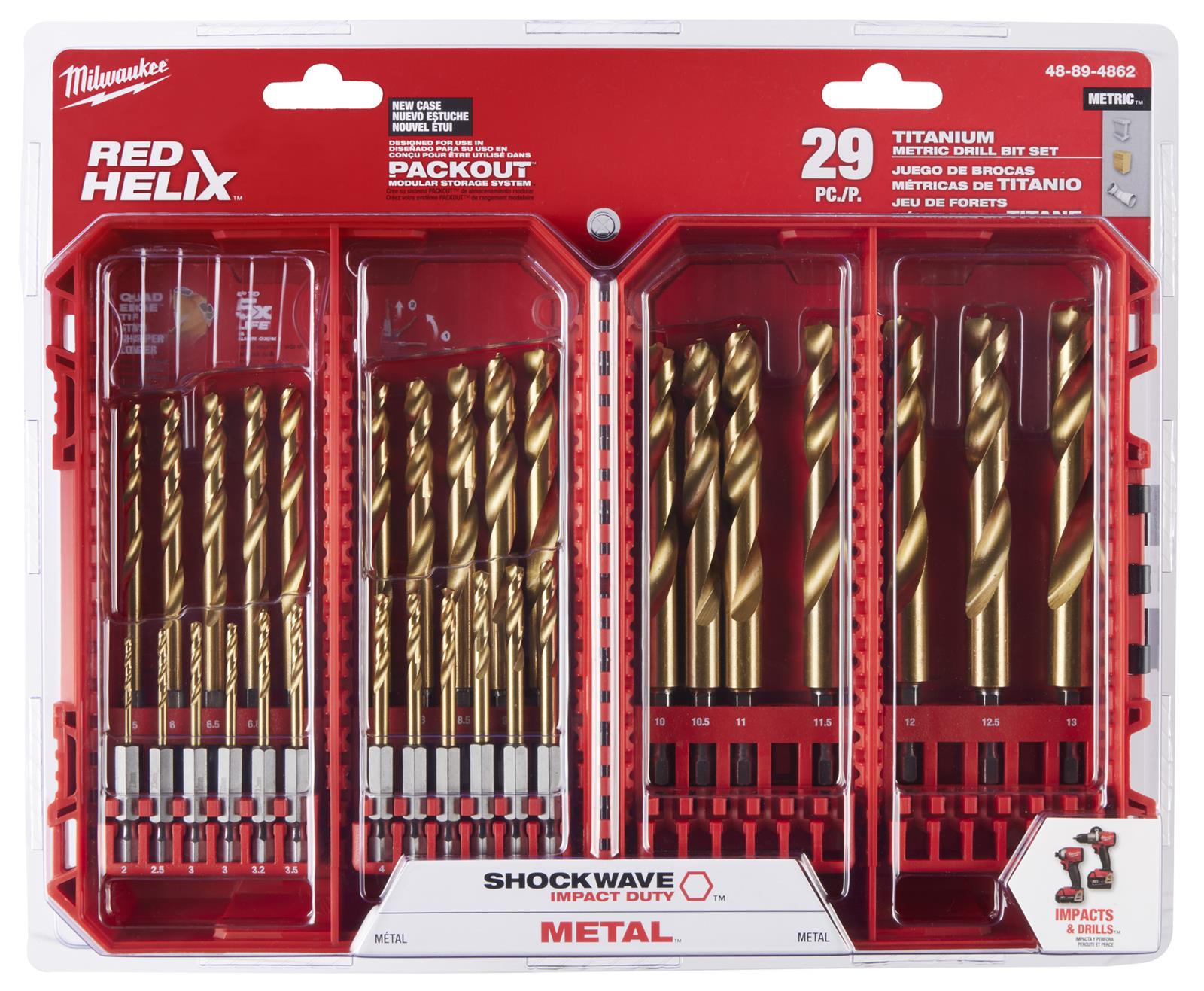 234レッドウッド瘤　超低重心溝つき　ステンレス Milwaukee Tool 48-89-4862 Milwaukee SHOCKWAVE RED HELIX Titanium