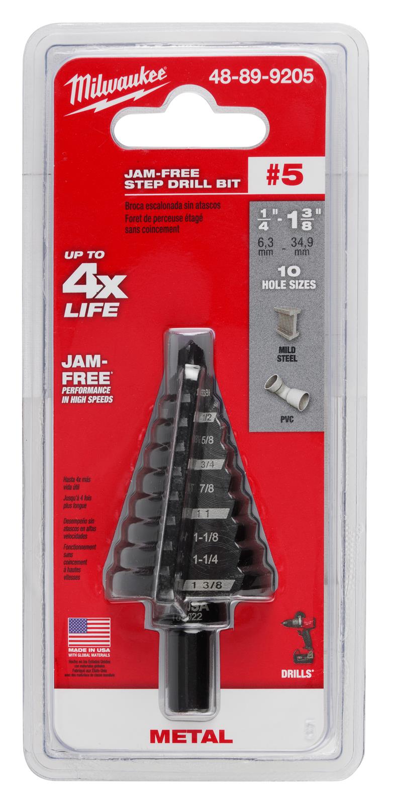 Milwaukee Tool 48-89-9205 Milwaukee Jam-Free Step Drill Bit Sets