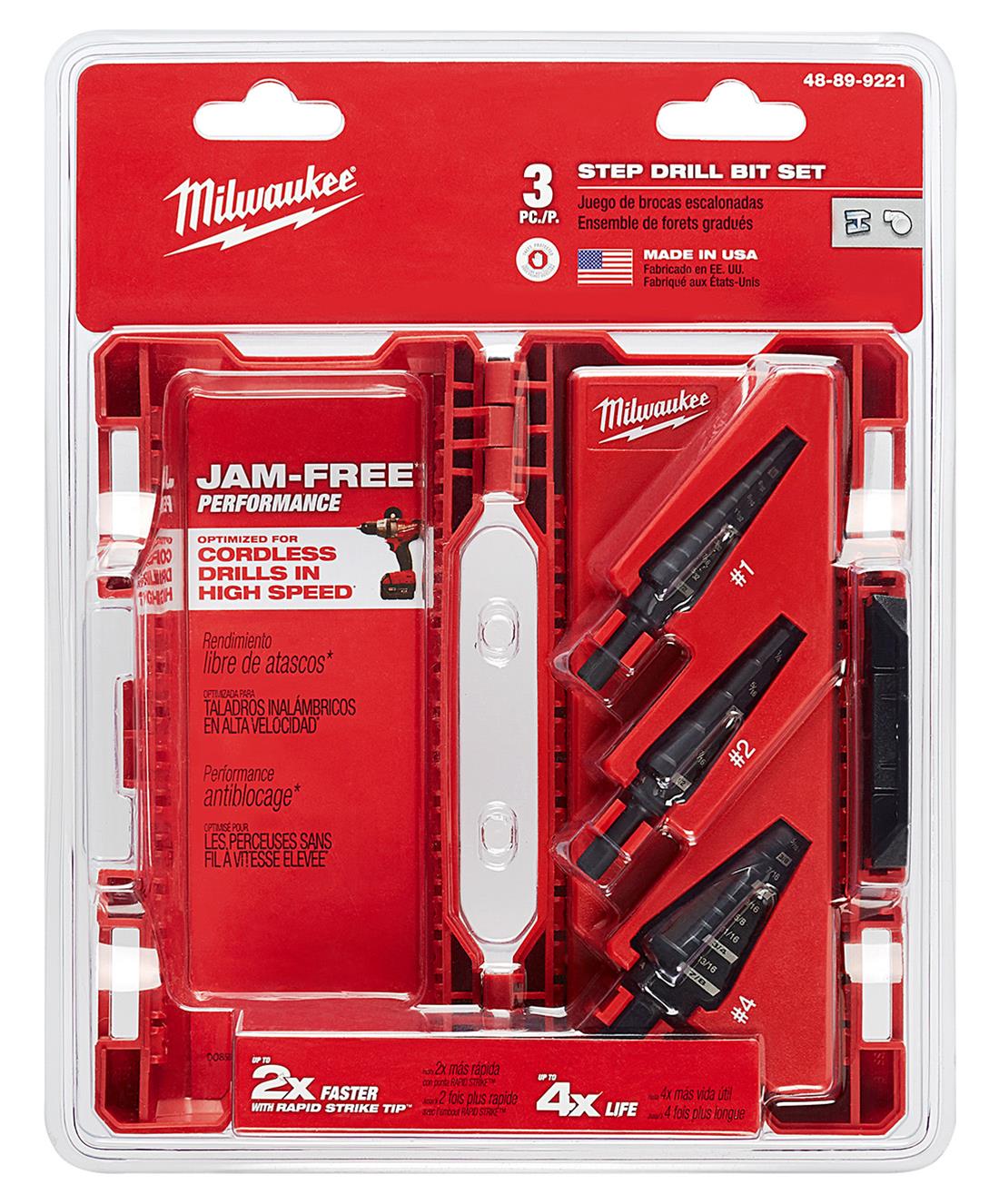 Milwaukee Tool 48-89-9221 Milwaukee Jam-Free Step Drill Bit Sets
