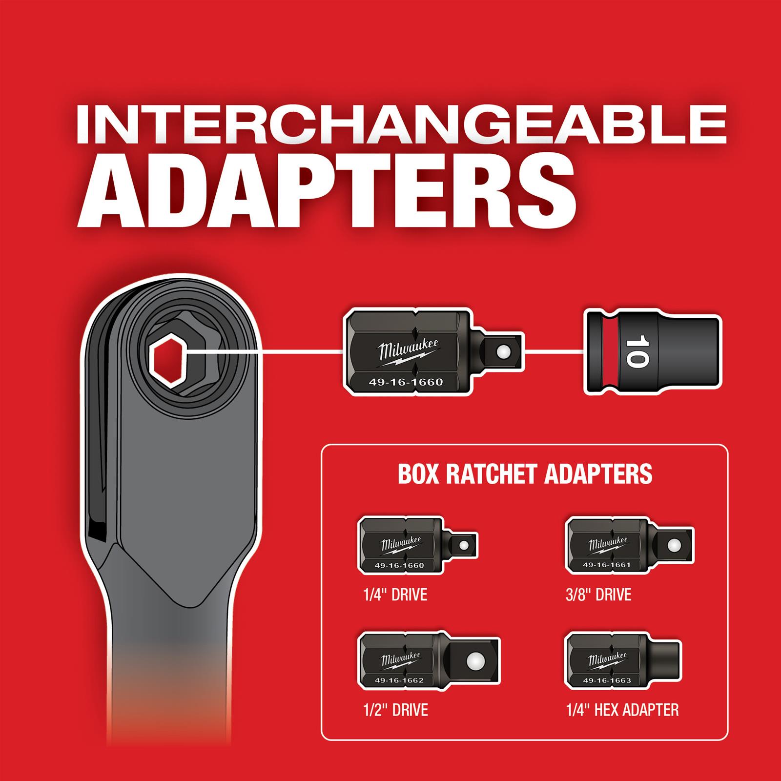 Milwaukee Tool 49-16-1663 Milwaukee INSIDER Anvil Adapters