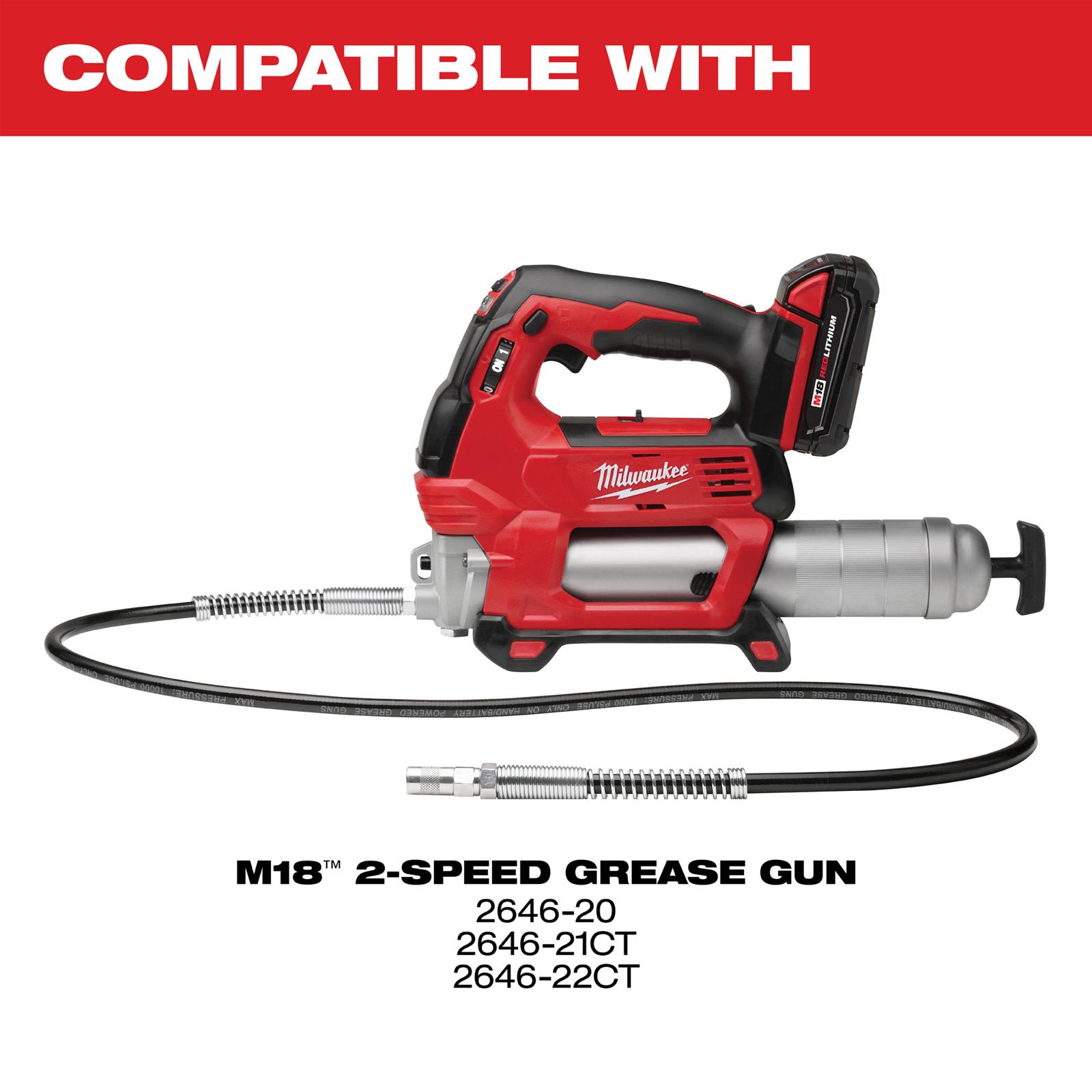 Milwaukee Tool 49162646 Milwaukee M18 Grease Gun 400g Clear Barrels