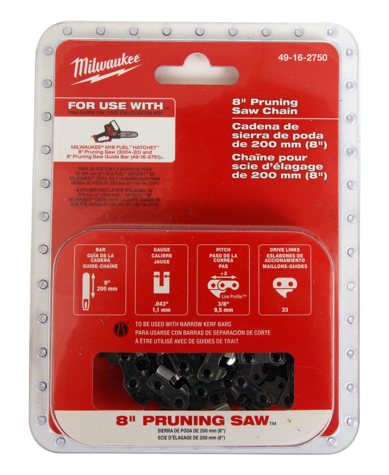 Milwaukee Tool 49162750 Milwaukee Chain Saw Chains Summit Racing