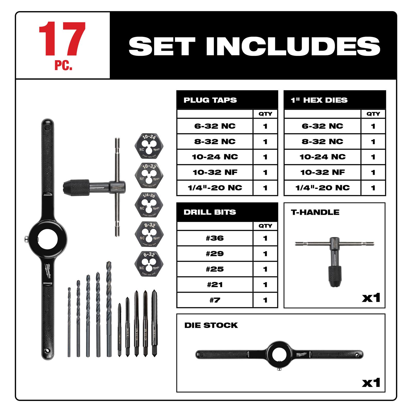 Milwaukee Tool 49225600 Milwaukee Tap and Die Sets Summit Racing